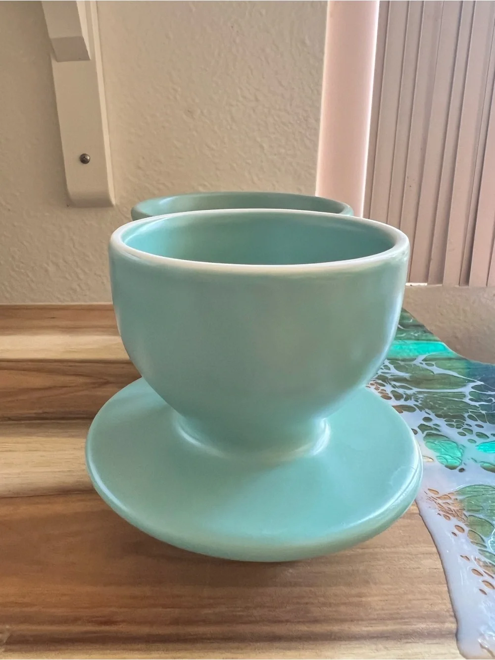 Ceramic Butter Crock - Seafoam Green